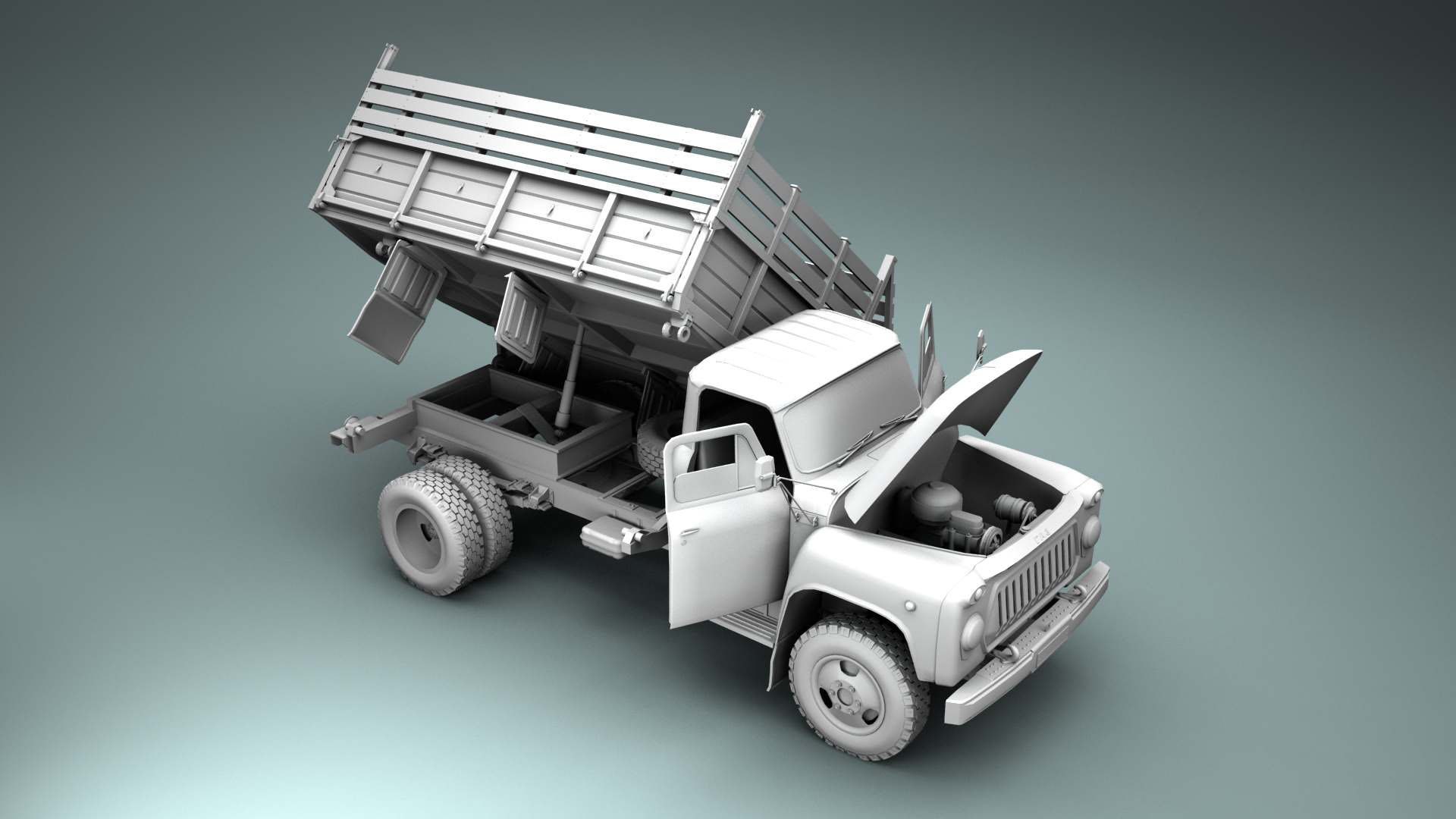 3d Model Soviet Truck Gaz 53