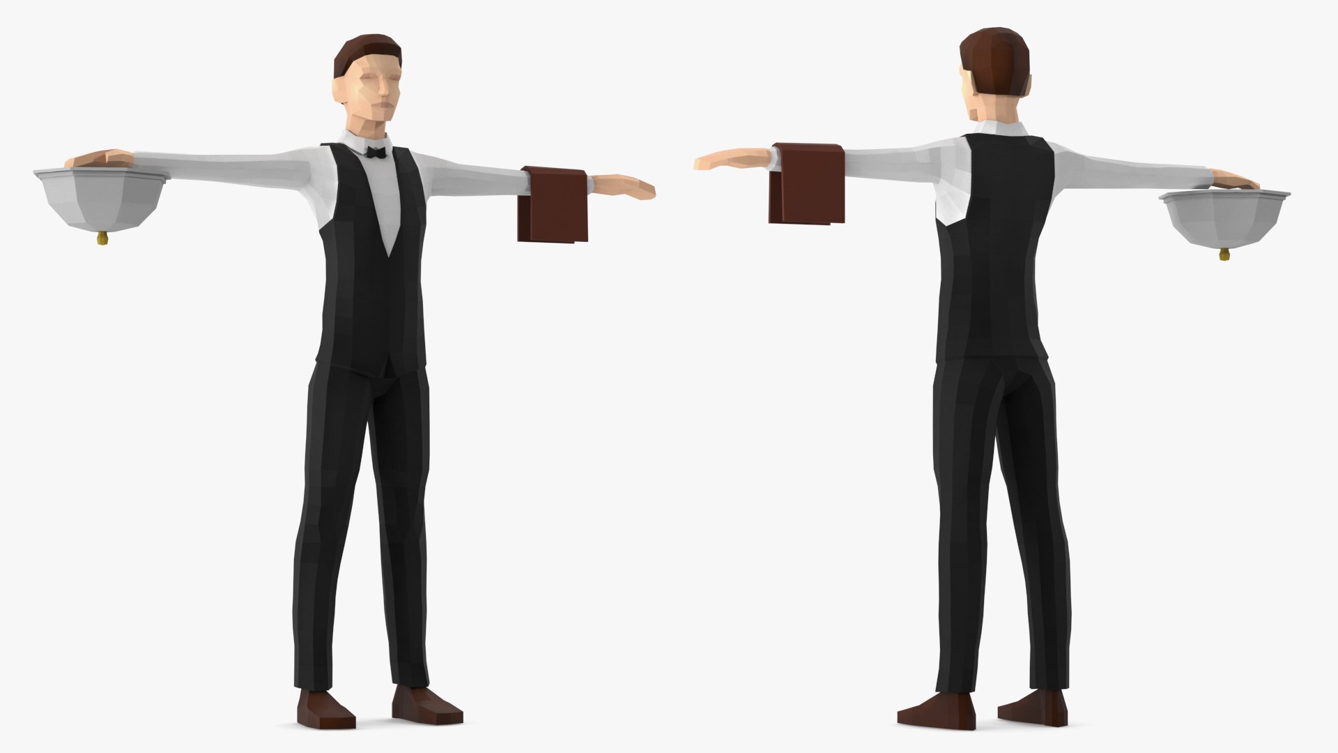 3D Low Poly Waiter - TurboSquid 2183310