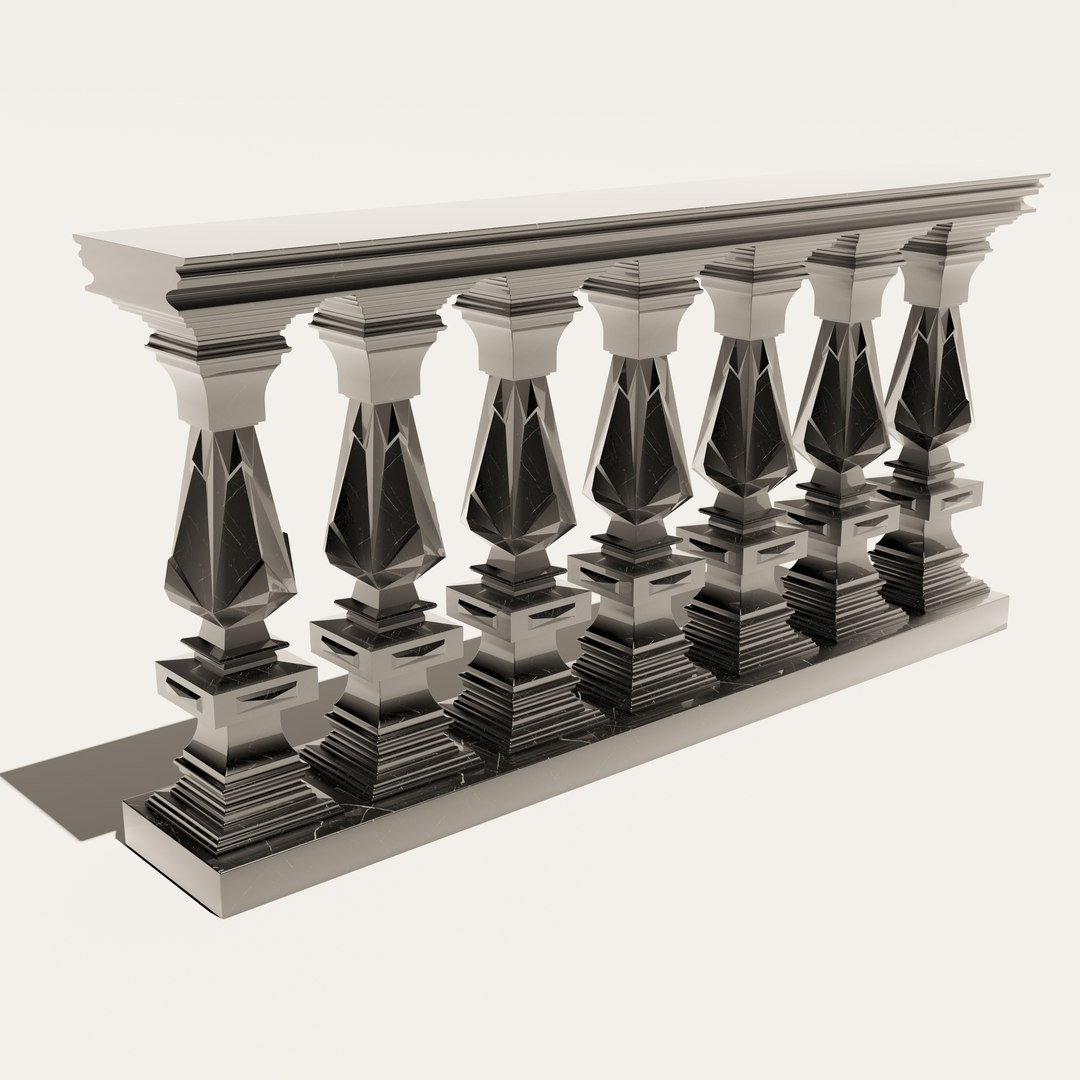 3D Square Balustrade - TurboSquid 1973976