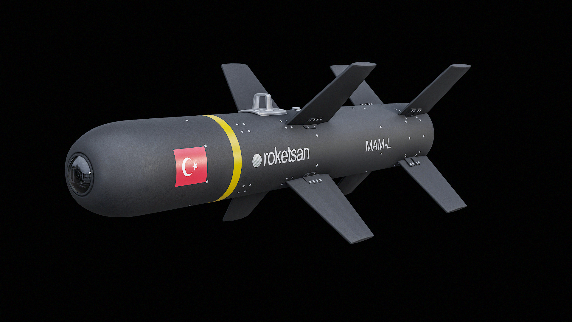 Roketsan MAM-L Smart Micro Munition Black PBR 3D model https://p.turbosquid.com/ts-thumb/Dm/JtO7MF/tF/turn/png/1771686068/1920x1080/turn_fit_q99/6b84d15be3e182ac8571661dd488dd76990ba0a5/turn-1.jpg