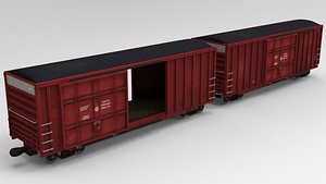 3D model box car boxcar
