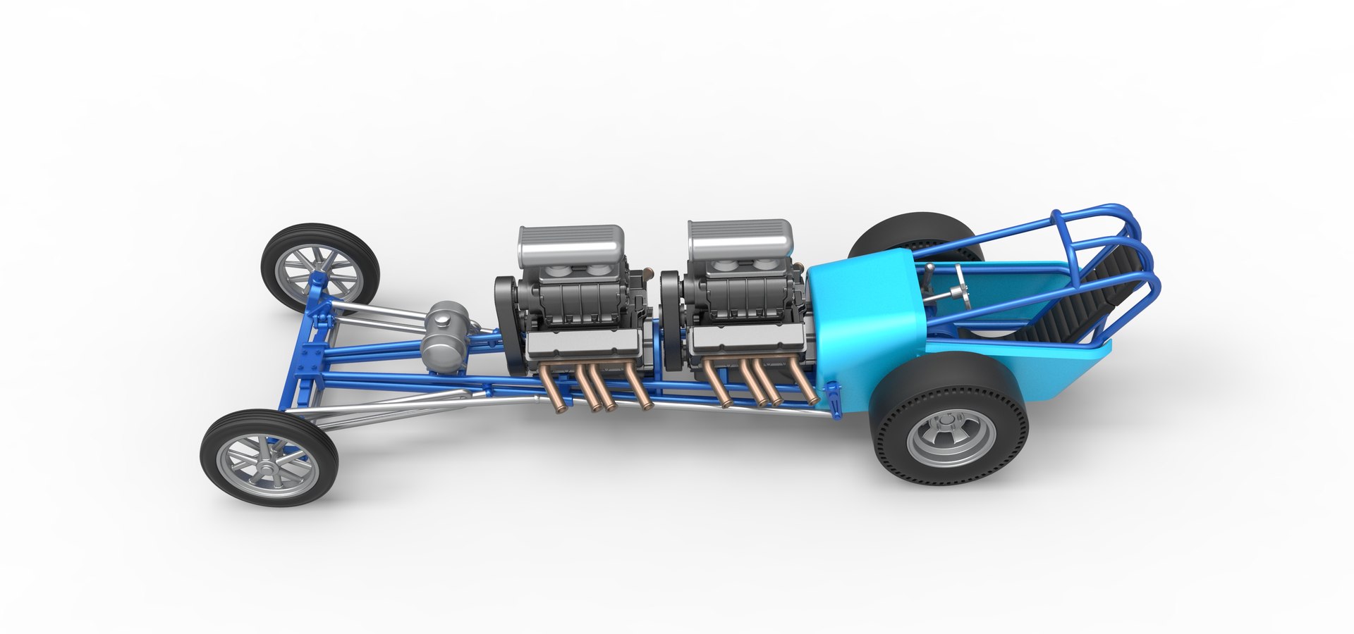 Front Engine Old School Dragster With 2 V8 Version 2 Scale 1 To 25 3D ...