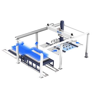 3 Axis Gantry Robot  XYZ Cartesian Linear Stage for CNC Loading Unloading 3D CAD Model 3D model