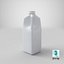 Plastic Milk Carton 01 Blank Blue Green and Red Label model
