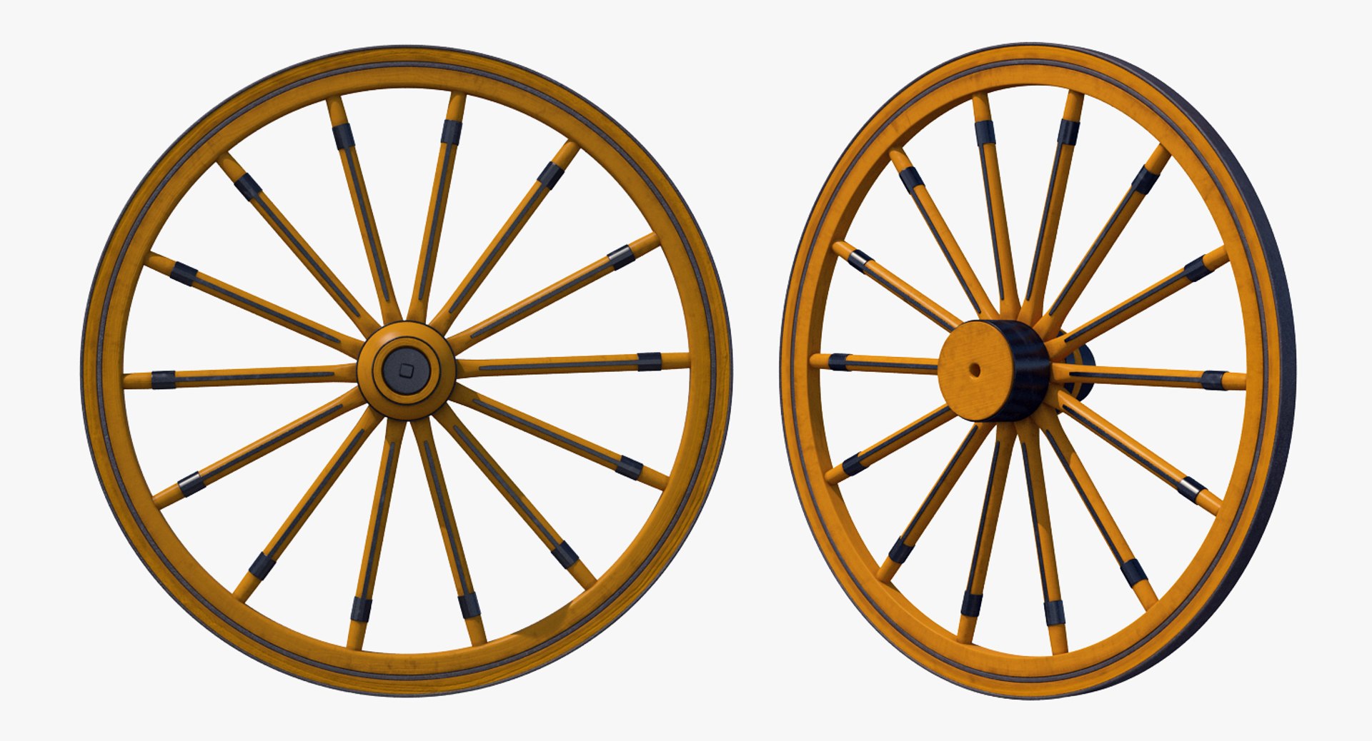 3d Antique Wagon Wheels Turbosquid 1212648