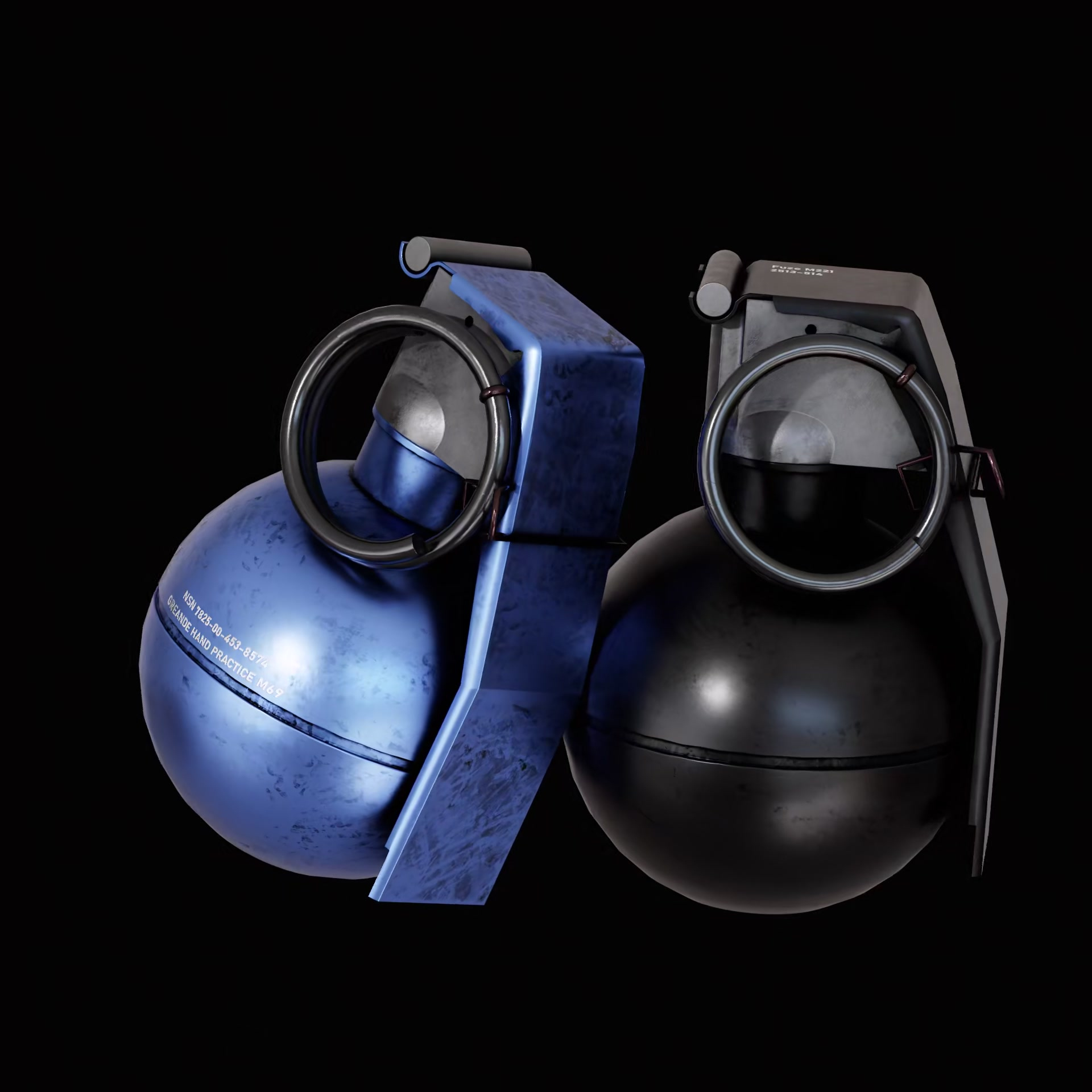 modèle 3D de Modèle 3D de grenade - Texture PBR - Prêt pour le jeu et ...