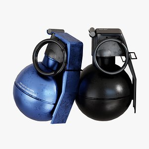 3D Grenade 3D Model - PBR Textured - Game Ready and Cinematic Rendering - Low and High Poly