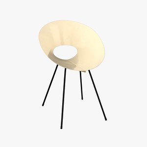 Beige vintage metal chair 3D model