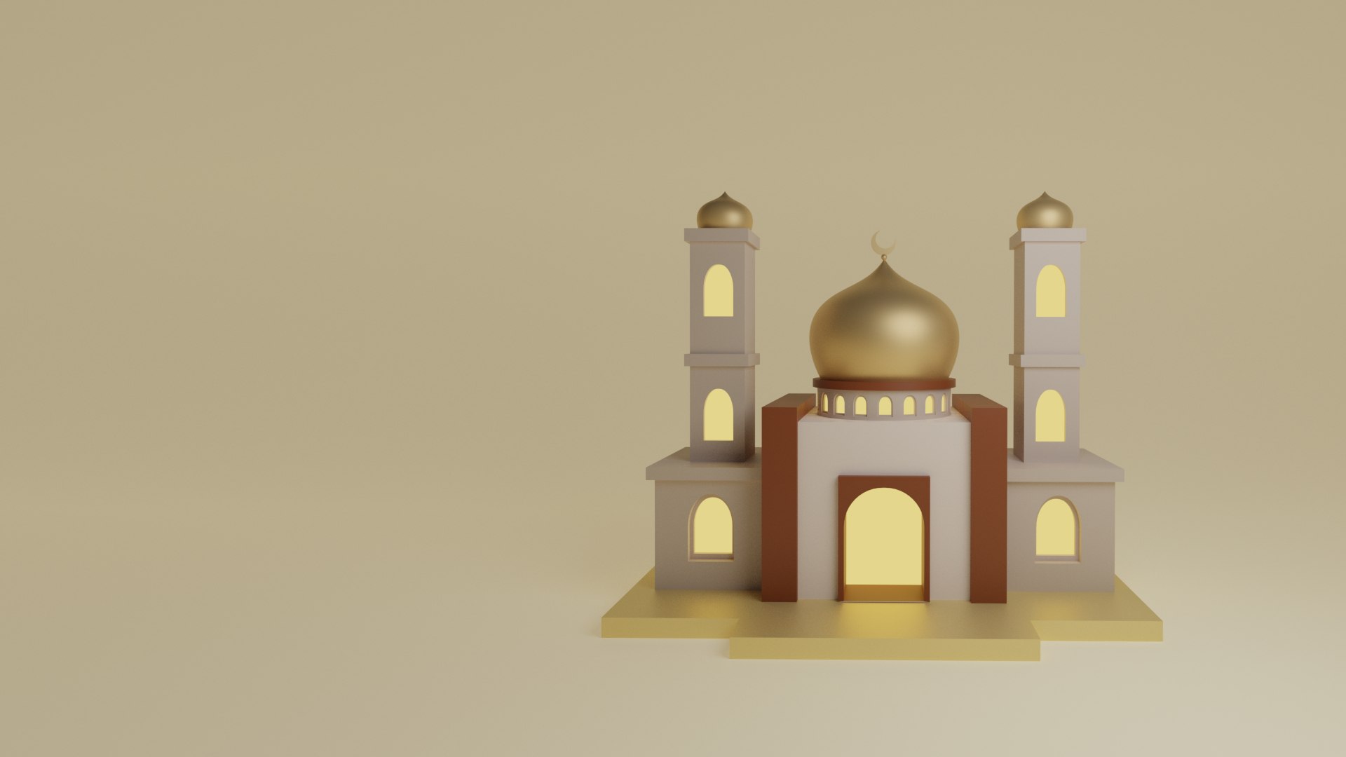 3D Mosque 3d Building Simple - TurboSquid 1749813