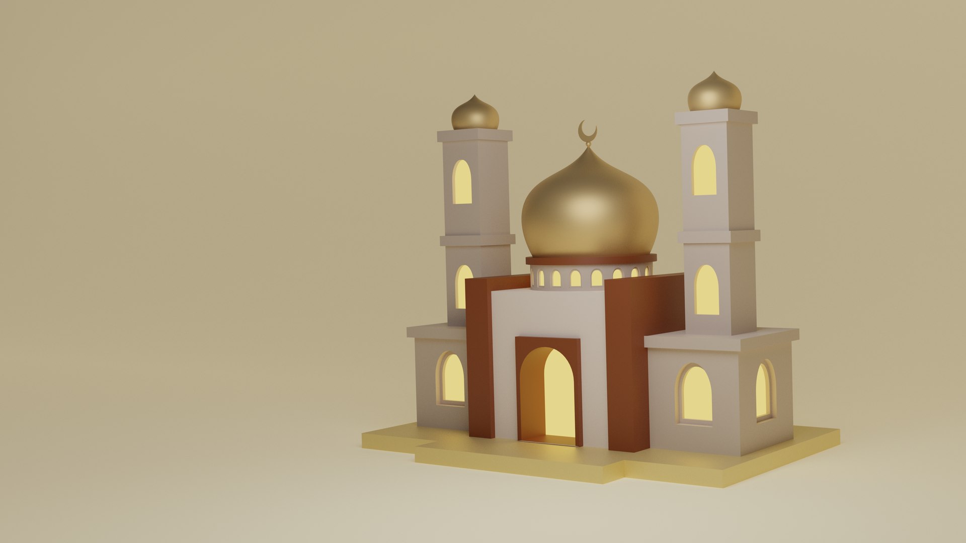 3d Mosque 3d Building Simple - Turbosquid 1749813