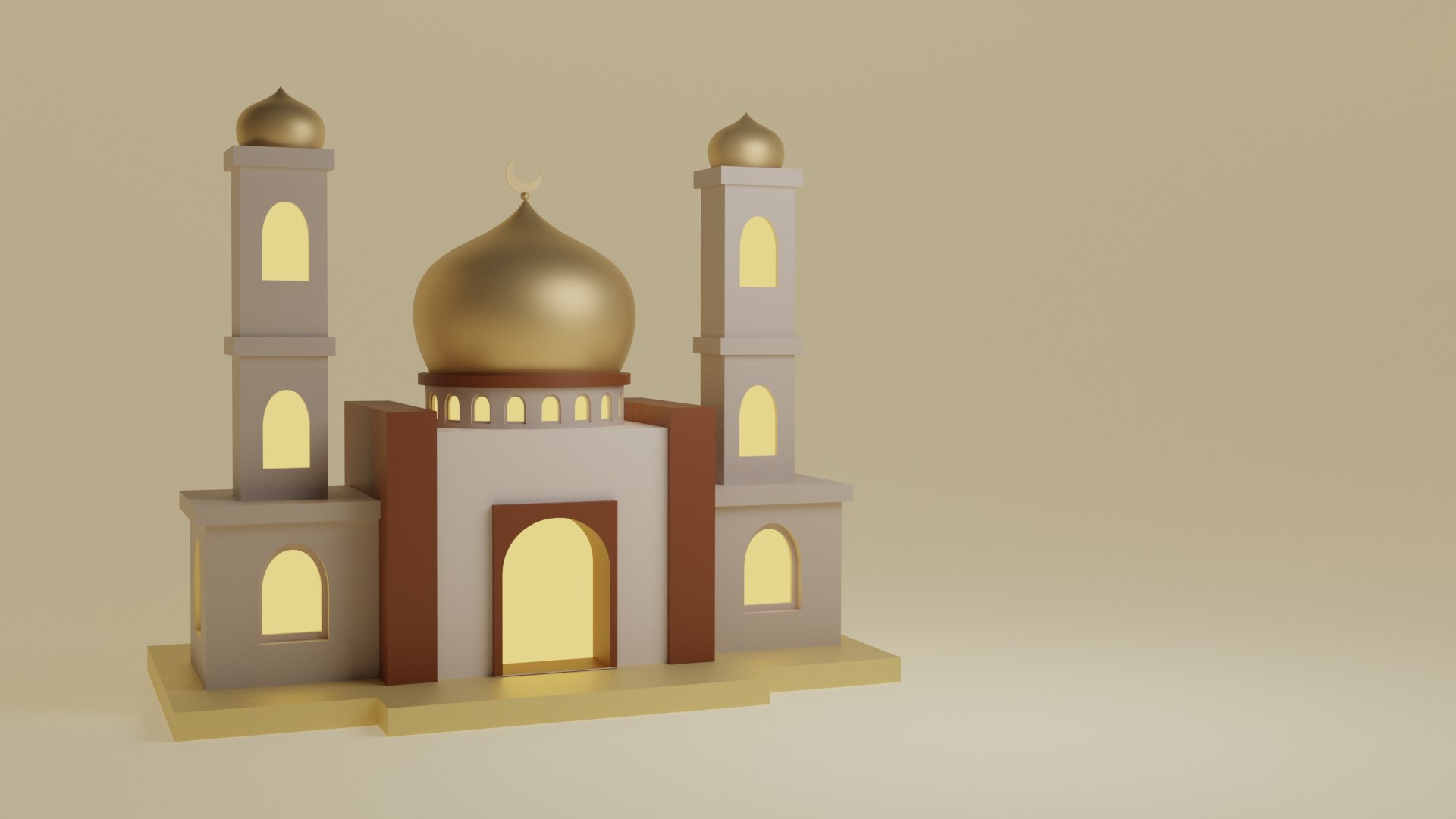 3D Mosque 3d Building Simple - TurboSquid 1749813