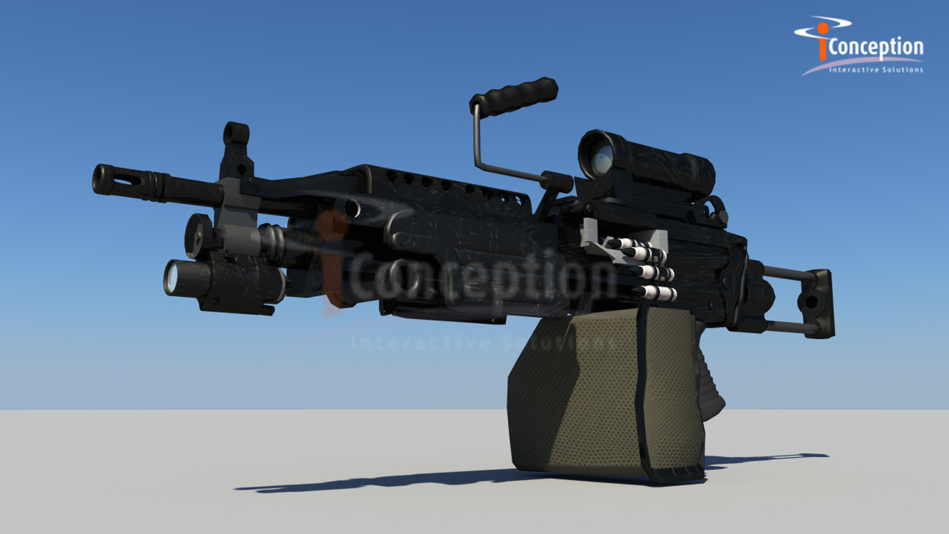 minimi machine gun 3d ma