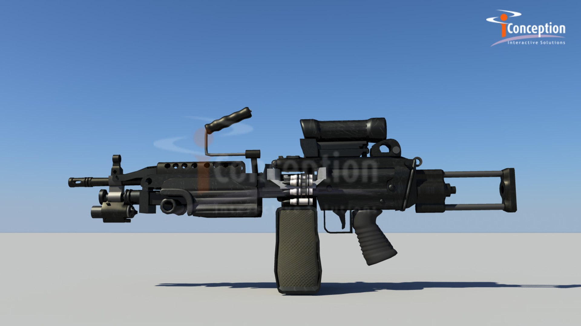 minimi machine gun 3d ma