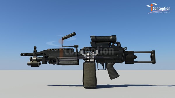 minimi machine gun 3d ma