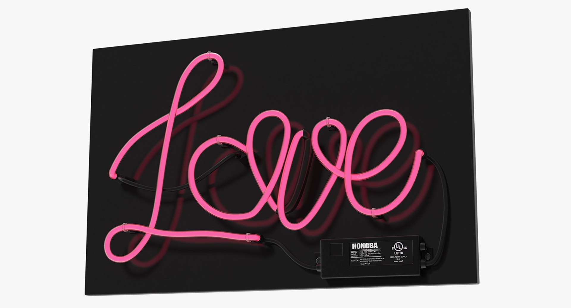 Neon Sign Love 3D model preview