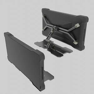 3D sci-fi futuristic cyberpunk computer monitorTV model