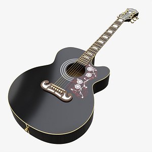 3D Epiphone J-200 EC Studio acoustic guitar with pickup
