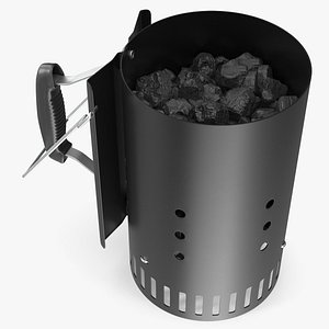 Grill Ignition Cylinder with Charcoal Matte Black 3D model
