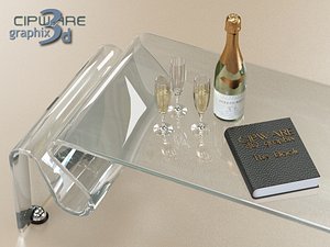 3d model italian design glass table