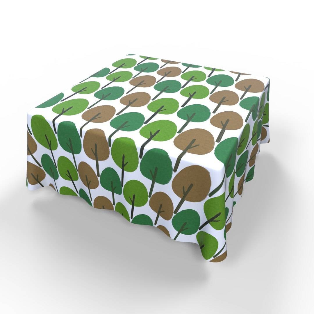 Tablecloth Table Square 3d Model