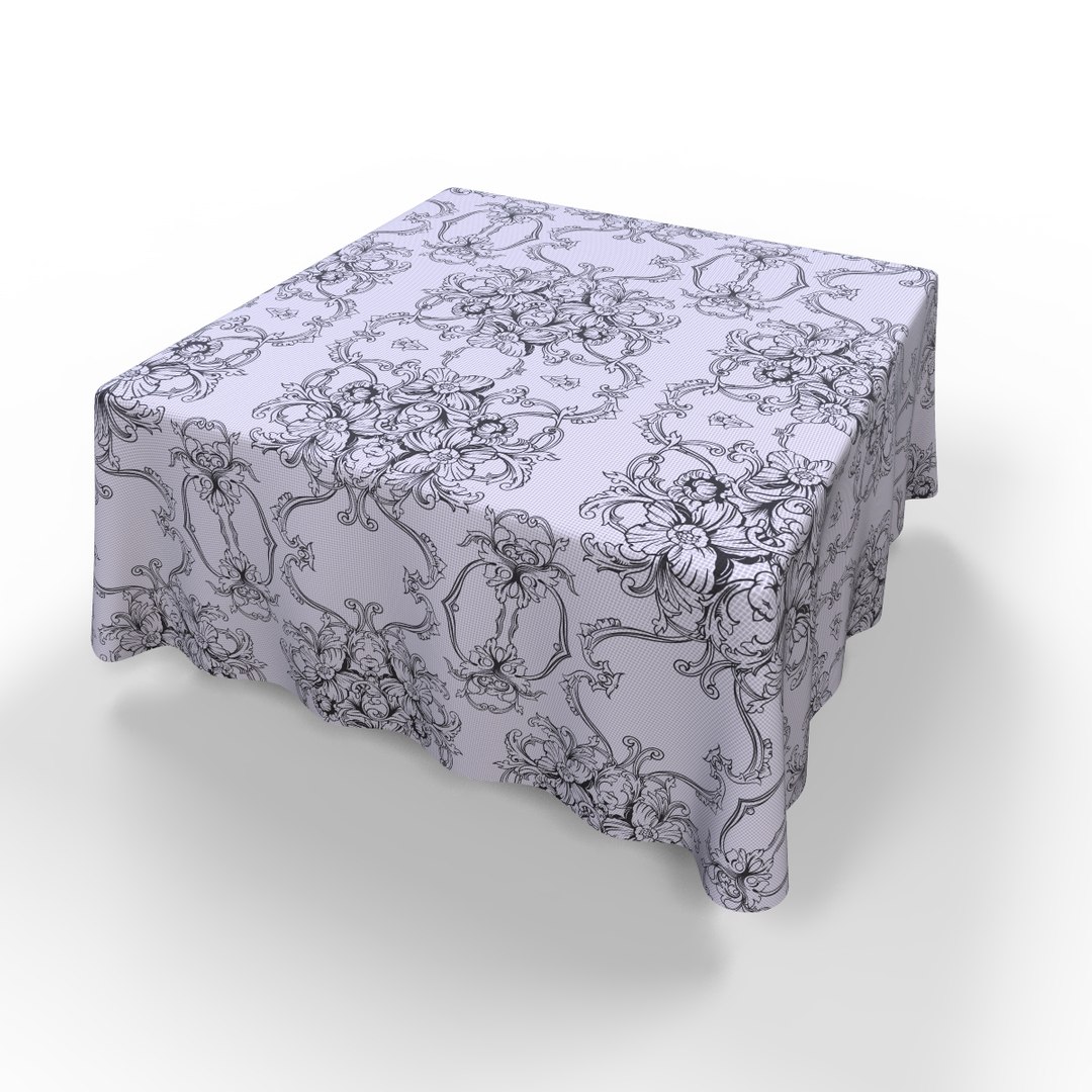 Tablecloth Table Square 3d Model