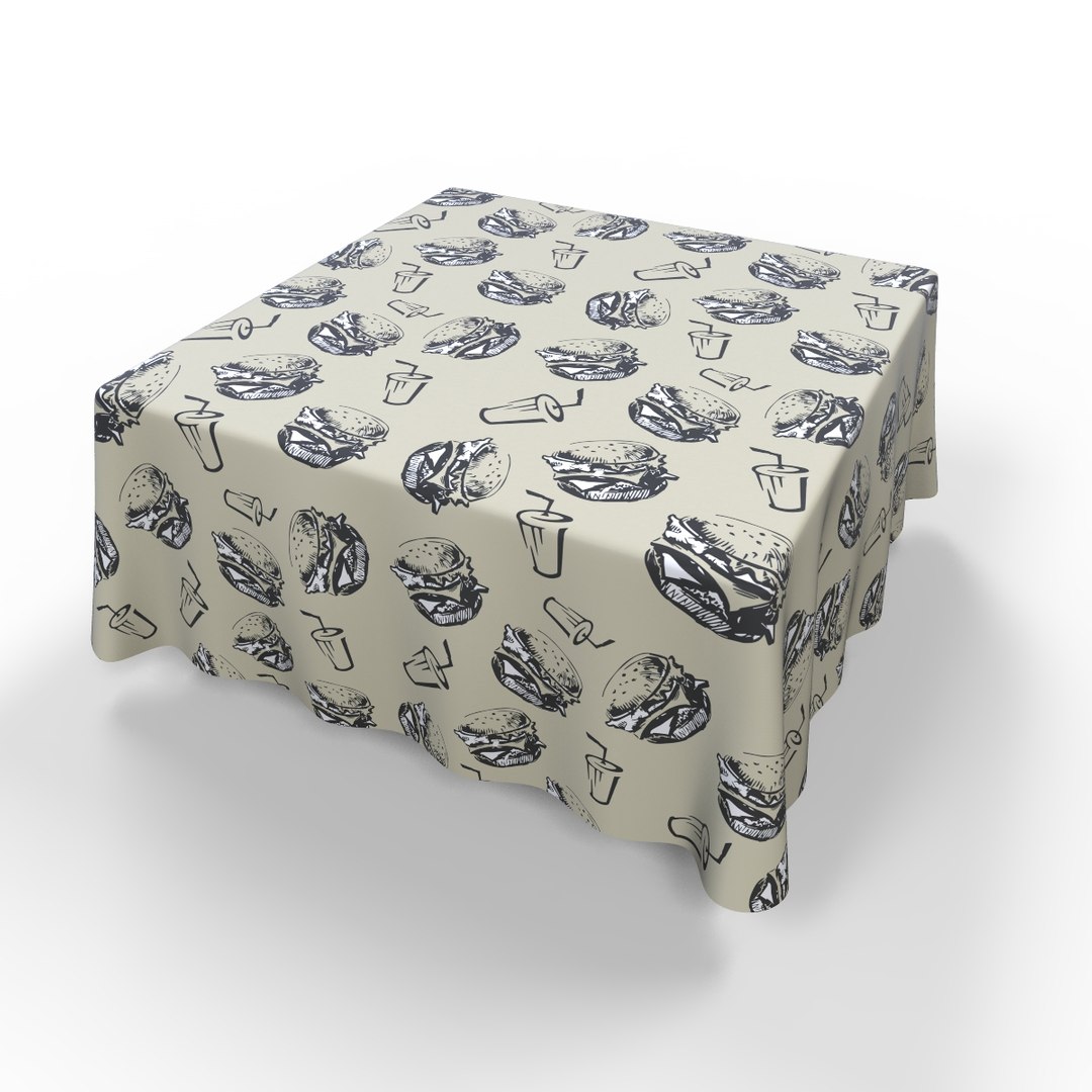 Tablecloth Table Square 3d Model