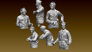 German tank crew Afrika Korps 3D model