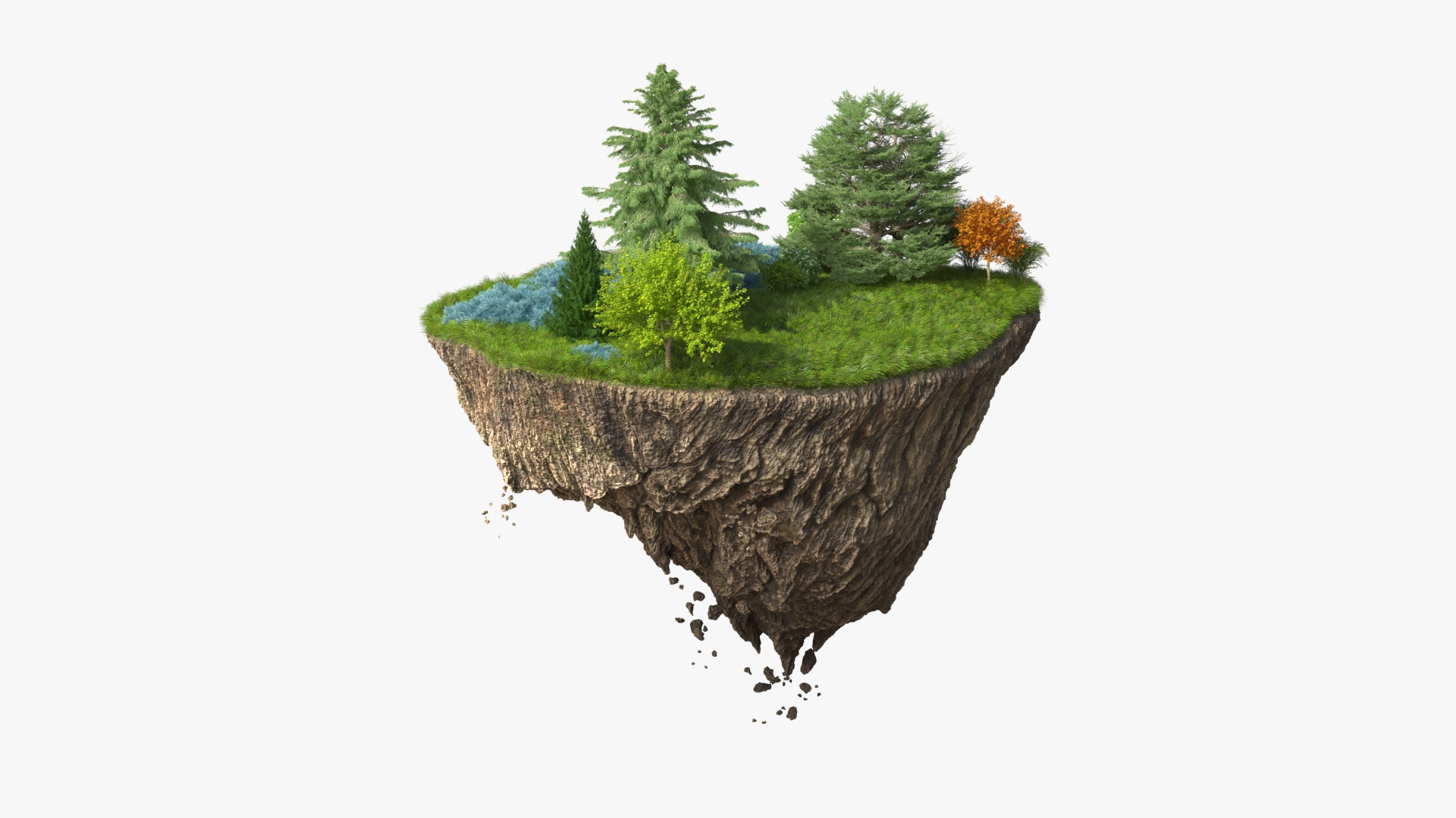3D Levitating Forest Rock - TurboSquid 2458672
