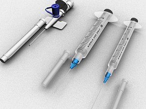 syringe intravenous canula 3d model