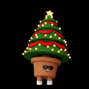 3D Jumping Cartoon Christmas Tree