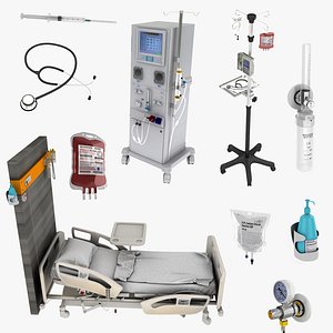 3D hospital equipment syringe model