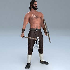 3D rigged viking model