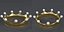 3D gold crown pearls model