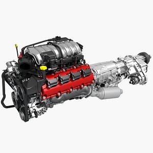 Engine with transmission 3D model