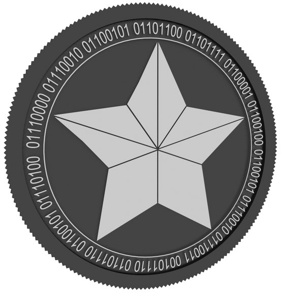 3D tokenstars black coin model