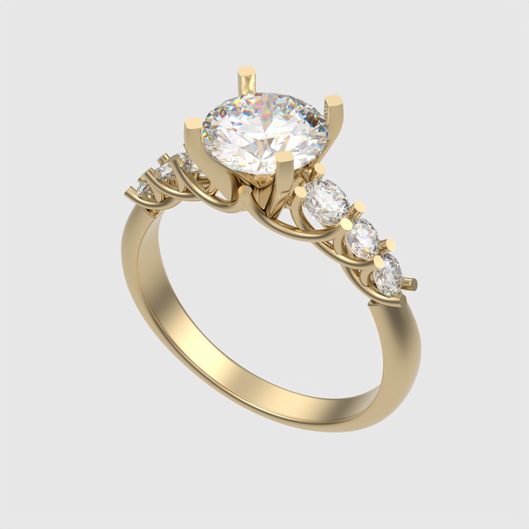 Classic Seven-Stones Engagement Ring JDBCo 3D Model - TurboSquid 2340941