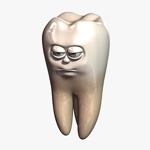 3d model tooth cartoon character