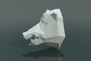 Boar Head Low Poly