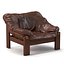 Brutalist Dutch Leather Lounge Chair