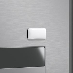 White Round Rectangle Fridge Magnet - rectangular magnetic souvenir on refrigerator 3D