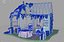 Cartoon tea shop and green house