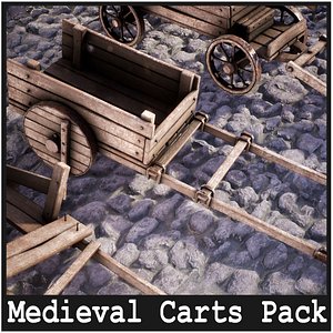 Medieval Carts  10 Variations 3D model