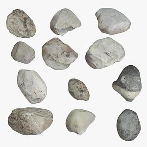 3D model Low Poly 3D Scanned Stones