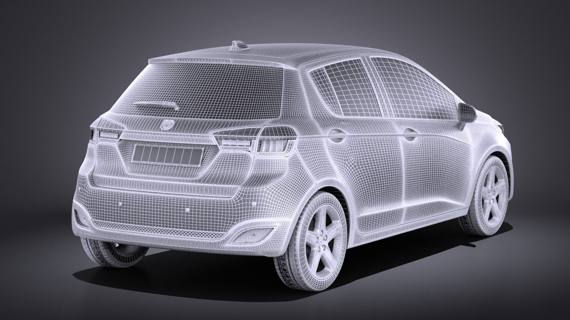 3d 2016 hatchback generic model