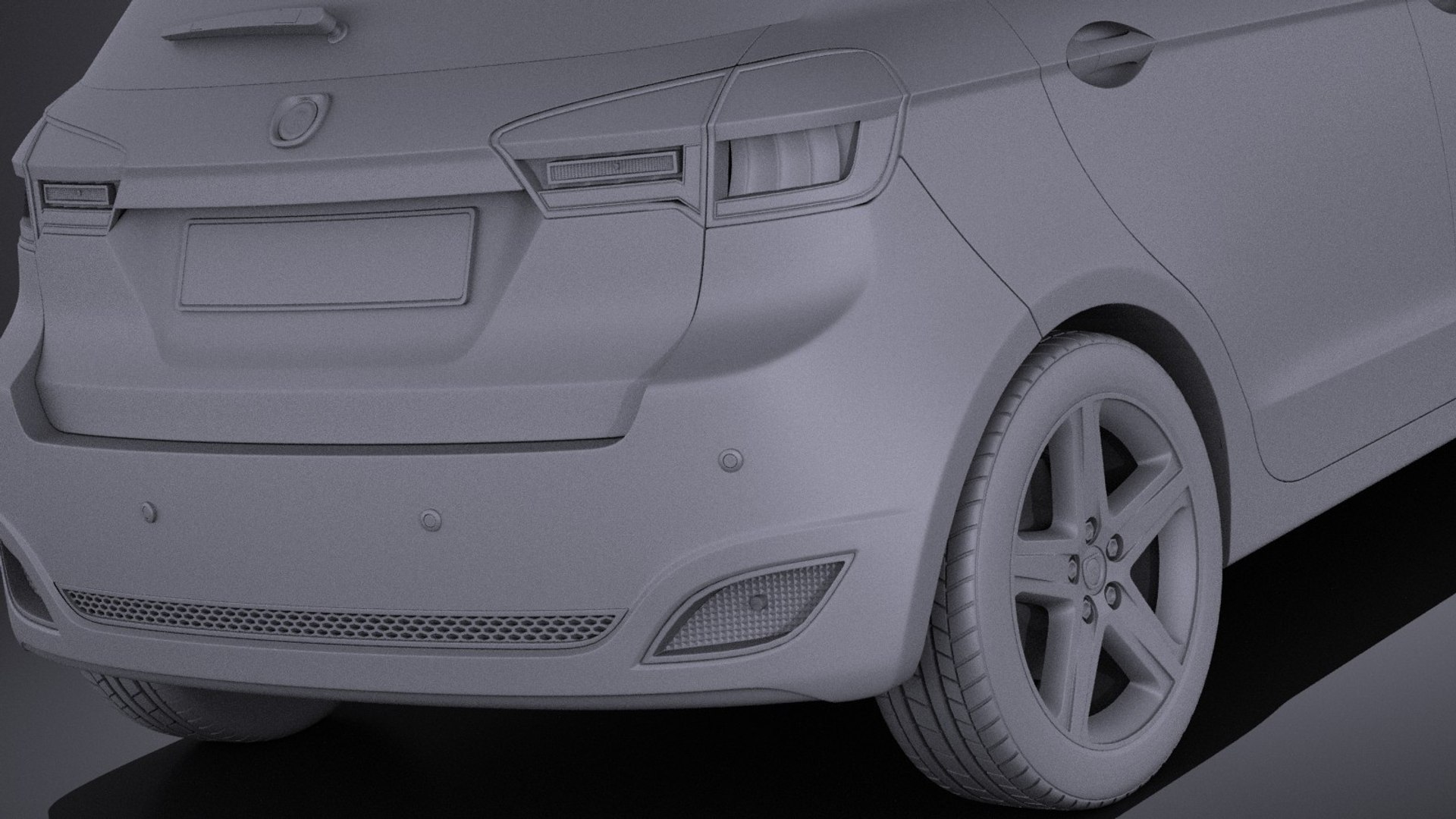 3d 2016 hatchback generic model