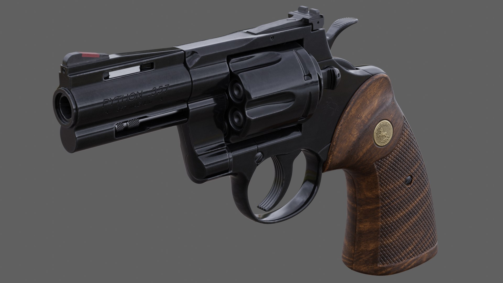 3D Colt python 357 3 inch black - TurboSquid 2035917