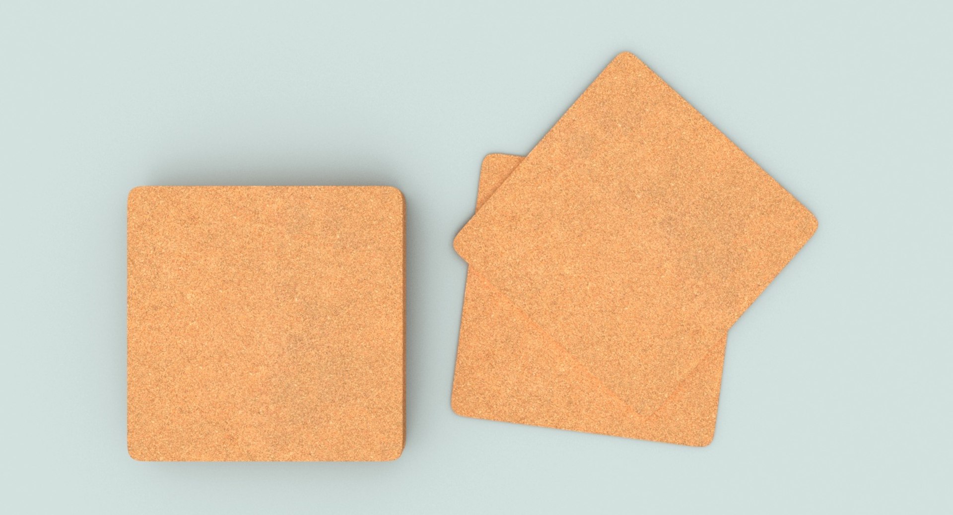 3D Cork-coasters---square-set Model - TurboSquid 1164408
