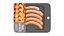 Pork sausages thin with packaging 01 3D model