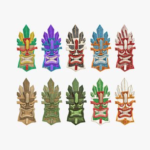 10 Tribal Masks D Collection - Costume Character Design model