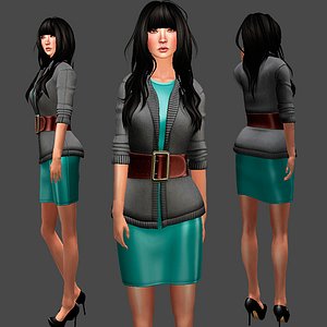 3D sweater dress set